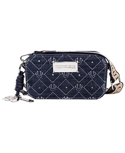 True Religion Studded Denim Camera Bag