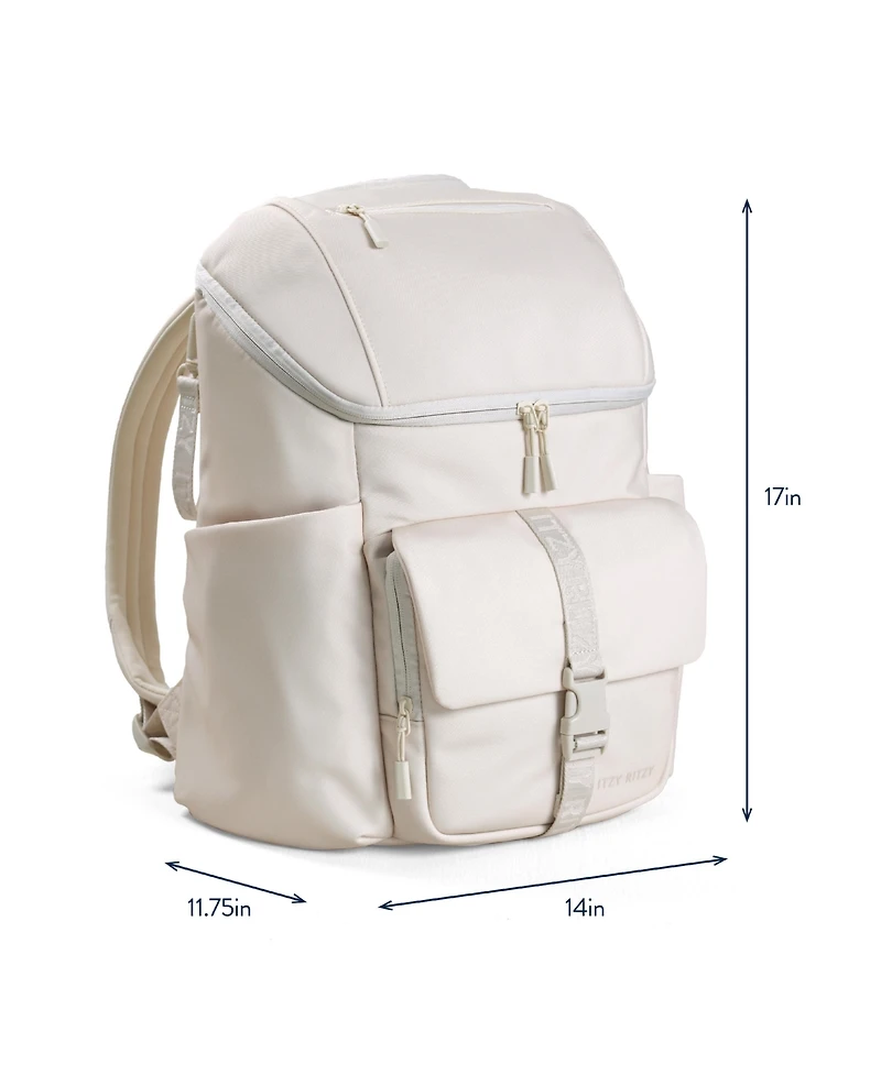 Itzy Ritzy Baby Belong Top Open Backpack Woven Chocolate