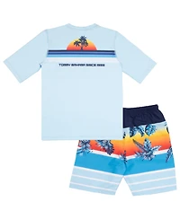 Tommy Bahama Little Boys Rash Guard and Swim Trunks 2-Piece Swimsuit Set