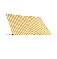 Awning Yellow and White Steel frame 98.4 x 59.1 in Retractable