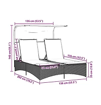 Patio Double Sun Lounger Gray