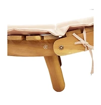 Sunlounger Beige Solid Acacia wood Regular Foldable