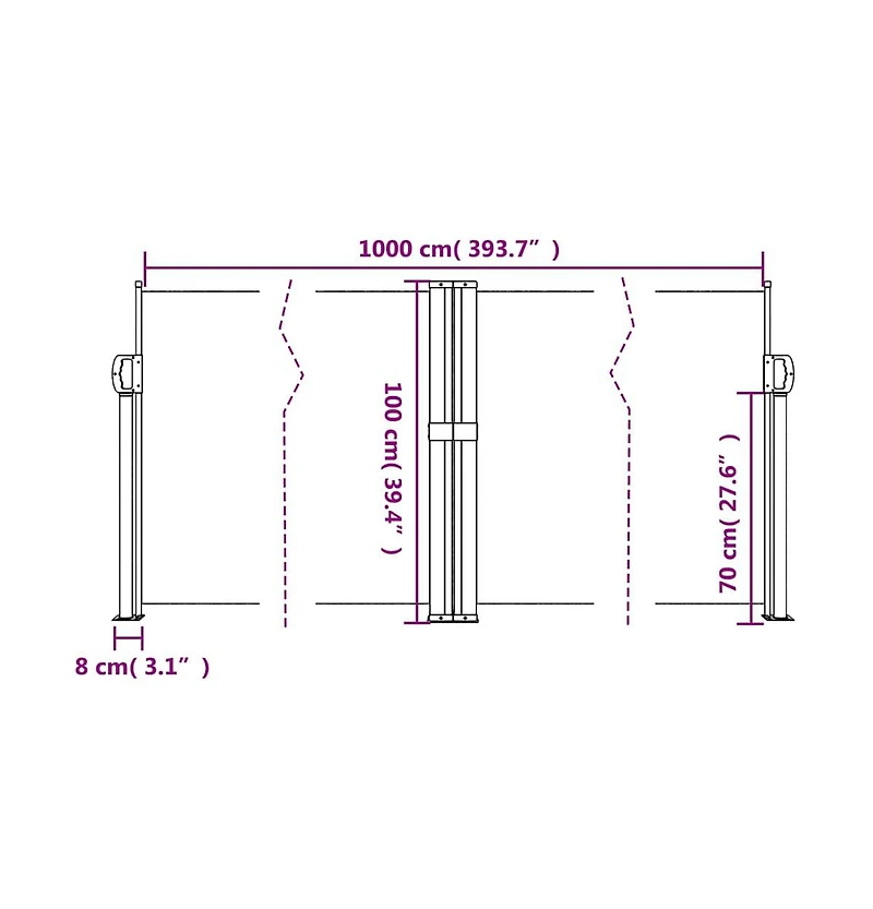 Retractable Side Awning Anthracite