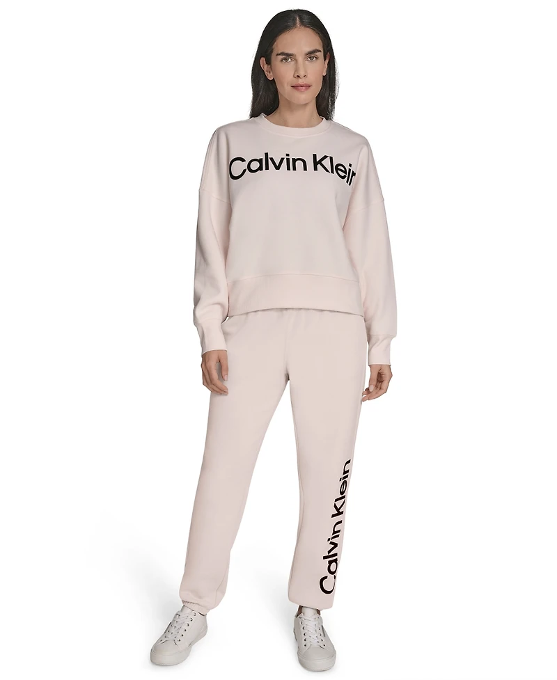 Calvin Klein Women's Performance Flocked Logo Jogger Sweatpants