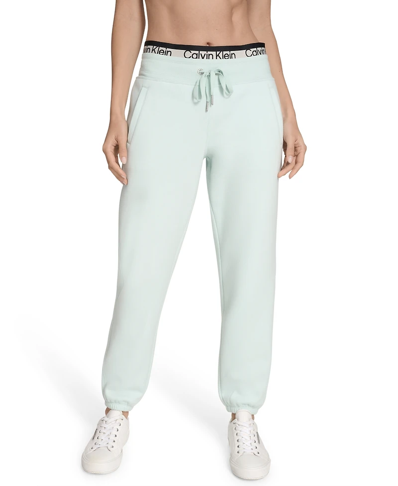 Calvin Klein Women's Performance Logo Stripe Jogger Sweatpants