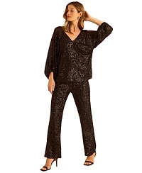 Vince Camuto Women's Pull-On Sequin Flare Pants