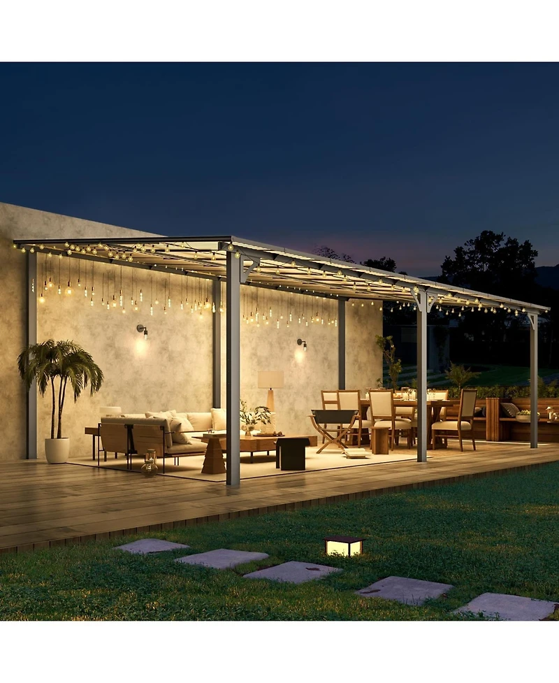 Aecojoy 20'x12' Wall Mounted Gazebos Pergola