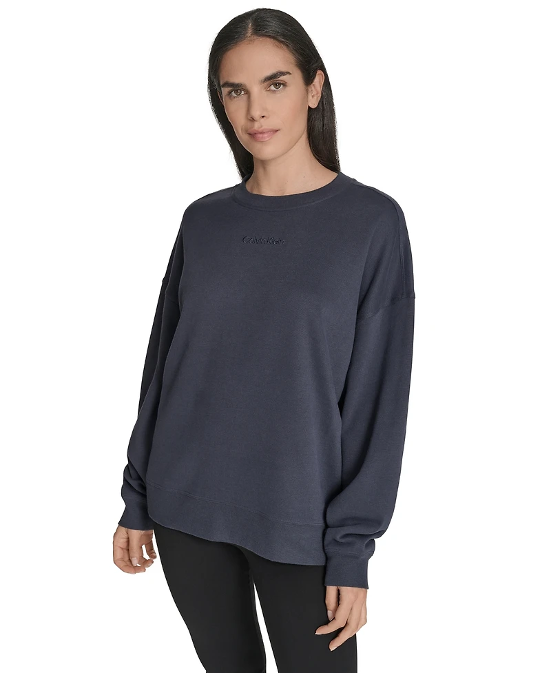 Calvin Klein Women's Performance Crew Neck Oversized Sweatshirt