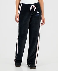 Love Tribe Juniors' Snoopy Lace-Trim Plush Lounge Pants