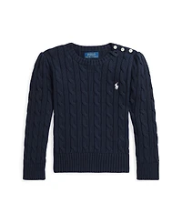 Polo Ralph Lauren Girls 2T-6X Crewneck Cable Knit Sweater