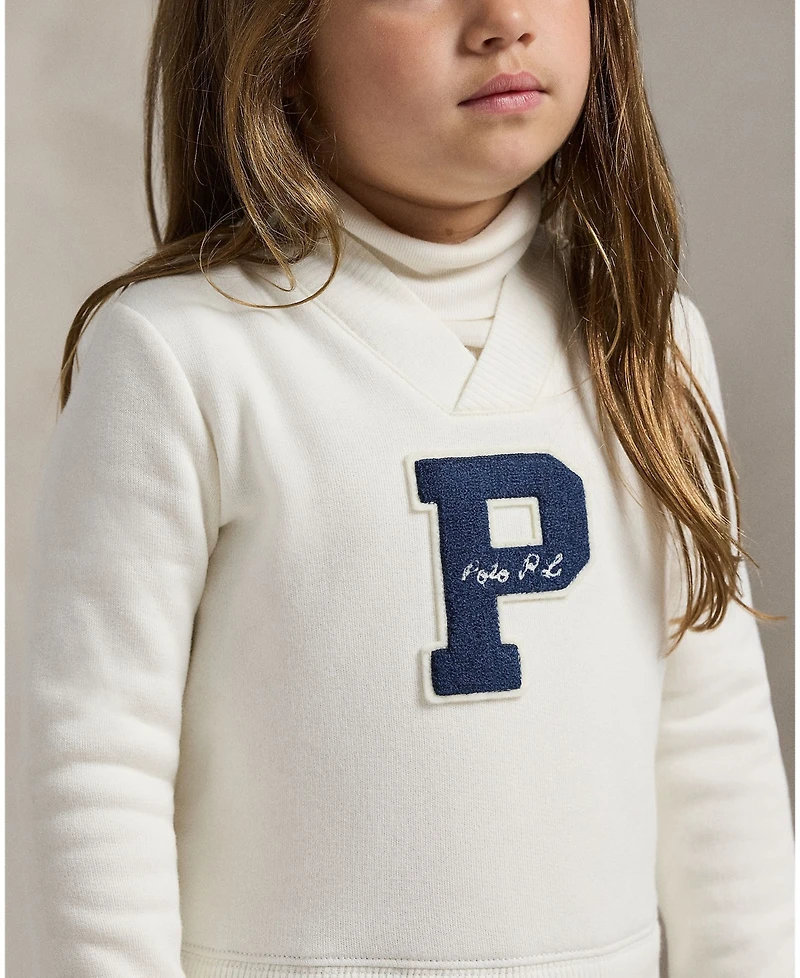Polo Ralph Lauren Girls 2T-6X Letterman Long Sleeves Sweatshirt Dress