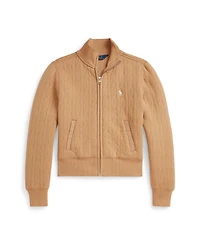 Polo Ralph Lauren Girls 7-16 Collar Quilted Cable-Motif Jacket
