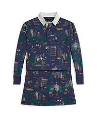 Polo Ralph Lauren Girls 7-16 2-Pc. Boxy-Fit Rugby Shirt and Wrap-Effect Skort Set