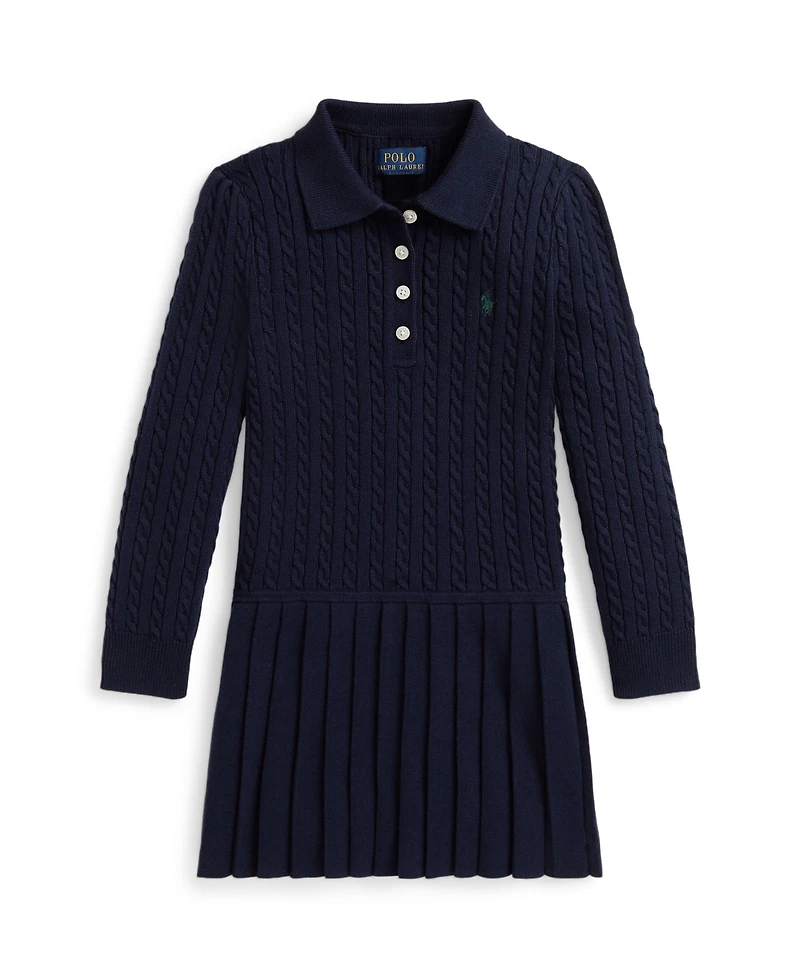 Polo Ralph Lauren Girls 2T-6X Mini-Cable Long Sleeves Sweater Dress