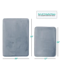 Clara Clark 2 Piece Ultra Soft Non-Slip Plush Memory Foam Bath Rug Set - Small & Large