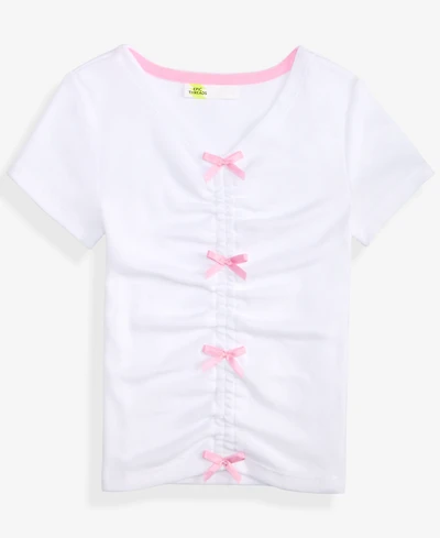 Epic Threads Girls 5-20 Ruched Bow V-Neck Top, Macy's Exclusive