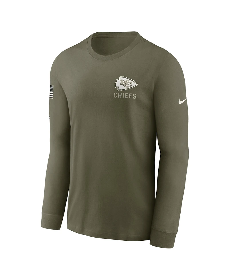 Nike Men's Olive Kansas City Chiefs 2025 Salute to Service Long Sleeve T-Shirt