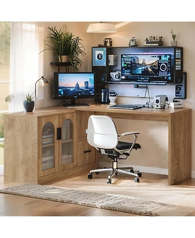 Tribesigns L-Shaped Gaming Desk with Storage Drawers,L-Shaped Computer Desk