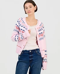 Planet Heart Juniors' Fair Isle Cardigan Sweater