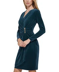 Calvin Klein Women's Velvet Side Bar Trim Dress