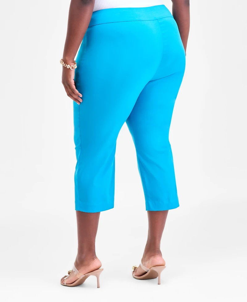 I.n.c. International Concepts Plus Mid-Rise Pull-On Capri Pants, Created for Macy's