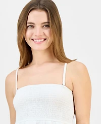 Madden Girl Juniors' Smocked Tiered Babydoll Tank Top