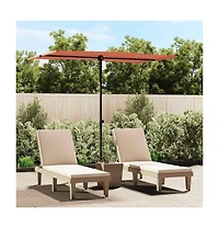 Garden Parasol Terracotta Polyester, Aluminum Medium