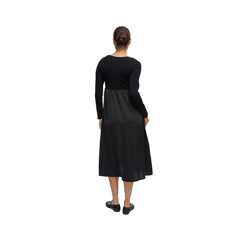 Ingrid + Isabel Maternity Mix Media Midi Dress