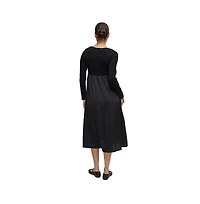 Ingrid + Isabel Maternity Mix Media Midi Dress