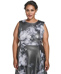 Calvin Klein Plus Scoop Neck Sleeveless Dress