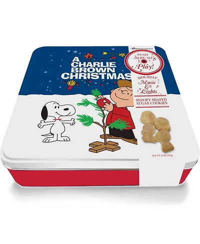 Original Gourmet Peanuts Holiday Classic Music Cookie Tin, 4 Piece