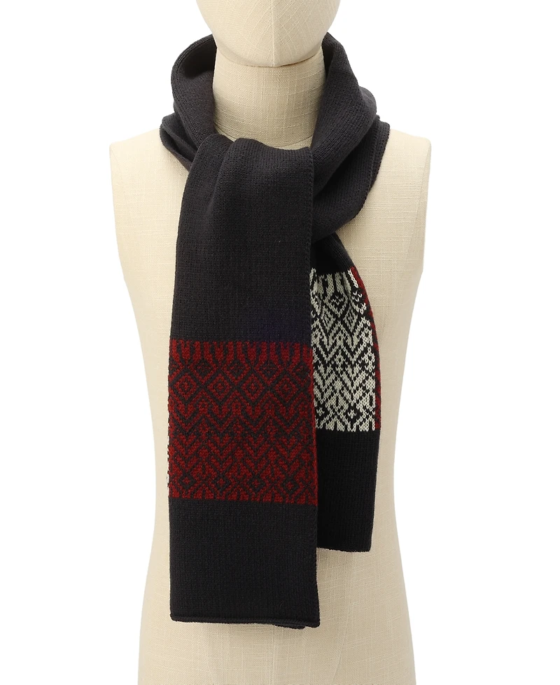 Tommy Hilfiger Men's Bird's Eye Fair Isle Scarf