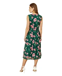 Yumi Women's Floral Mesh Midi Skater Dress