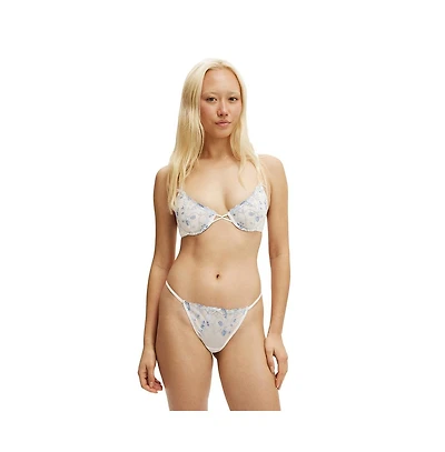 Cotton On Women's Margot Embroidered Mesh Underwire Bra