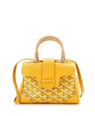 Pre-Owned Goyard Mini Saigon Top Handle Bag Coated Canvas with Leather