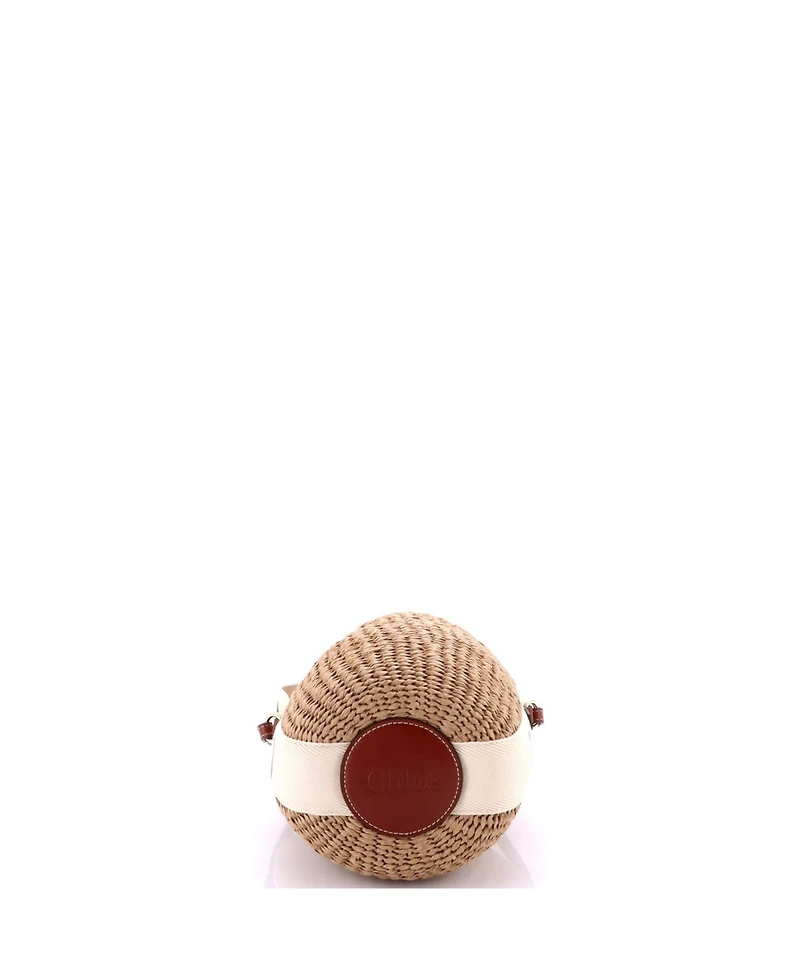 Pre-Owned Chloe Small Woody Basket Tote Woven Raffia