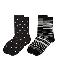 MeMoi Women's 2 Pair Pack Cashmere Blend Crew Socks