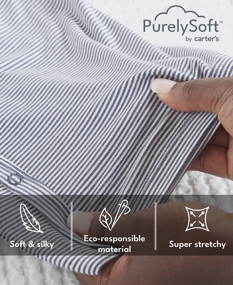 PurelySoft by Carter's Baby Long-Sleeve Bodysuits, 2 Pack