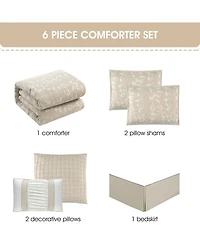Stratford Park Desia Leaves 6-Pc. Comforter Set