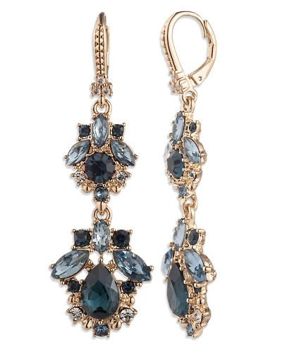 Marchesa Glass & Epoxy Stone Gold-Tone Double Drop Earrings