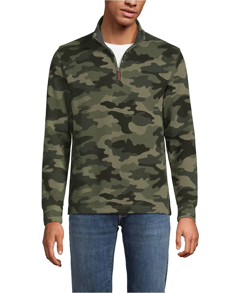 Lands' End Men's Bedford Rib Casual Quarter Zip Sweater