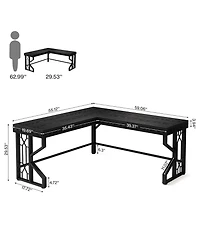 Tribesigns Modern L Shaped Gaming Desk, Corner Desk Gaming Table, Computer Desk Sturdy Writing Workstation