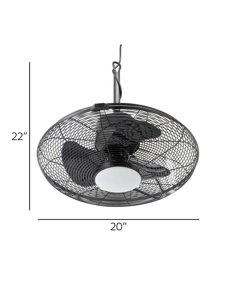 Vie Air 20 Inch 3 Speed Gazebo Outdoor Fan in Matte Black