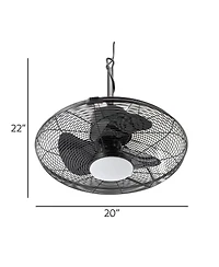 Vie Air 20 Inch 3 Speed Gazebo Outdoor Fan in Matte Black