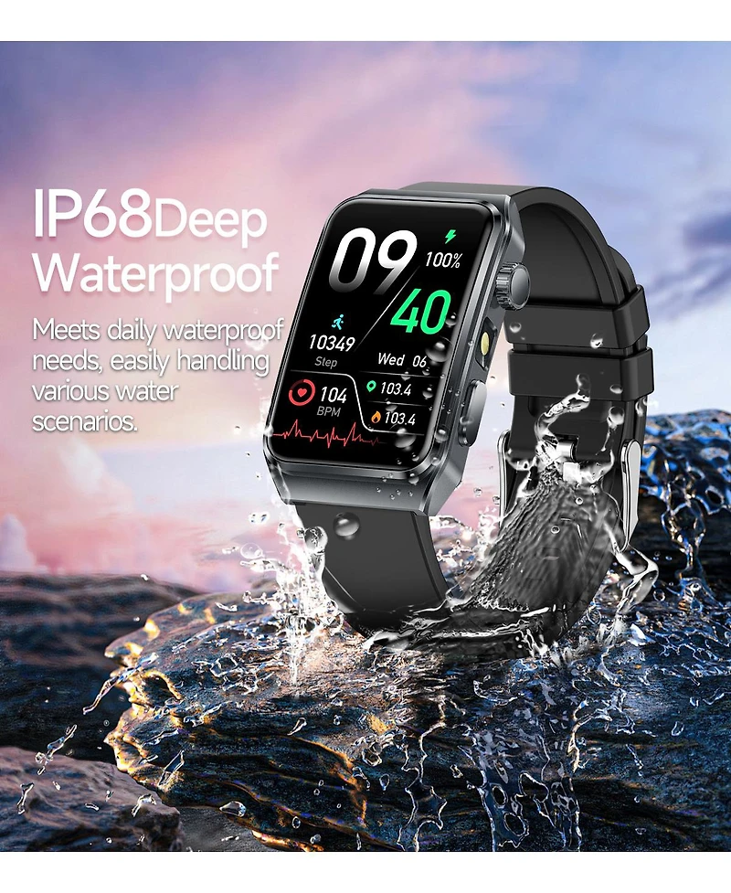 Ruxing Smart Advanced Outdoor Health Smart Bracelet with Flashlight and Continuous Monitoring -Pink