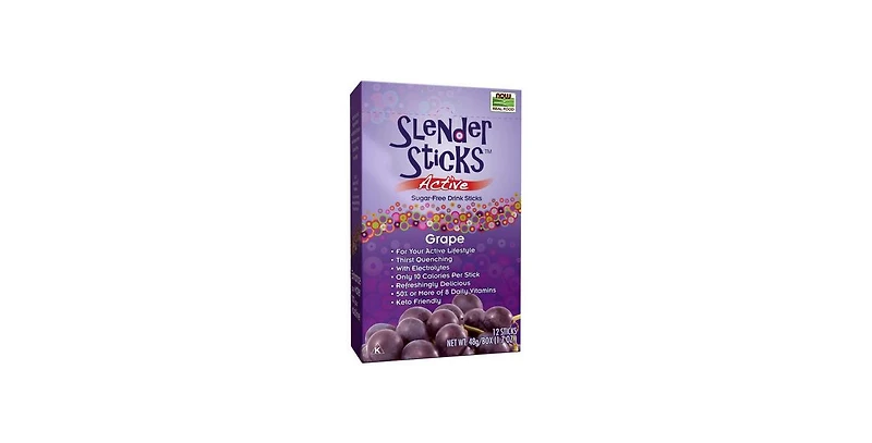 Now Foods Slender Sticks Active, Grape 12 sticks