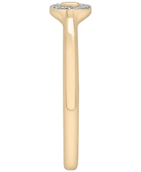 Wrapped Diamond Evil Eye Ring (1/20 ct. t.w.) in 10K Yellow Gold with White Rhodium