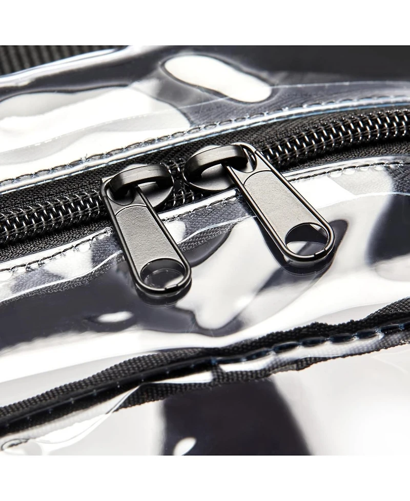 Basics Transparent School Backpack, With Water-Resistant Pvc Plastic Material and Ruggedly Reinforced Shoulder Straps, Clear
