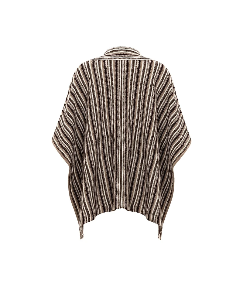 Labeca London Us Women's Juniper Striped Wool Cape - o/s / Black