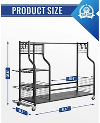 Mythinglogic Golf Storage Garage Organizer, Golf Bag Storage Stand and Other Golfing Equipment Rack